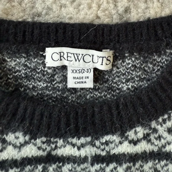 CrewCuts Girls' Fair Isle cropped sweater in Supersoft yarn | size xxs 2-3 - Picture 2 of 8